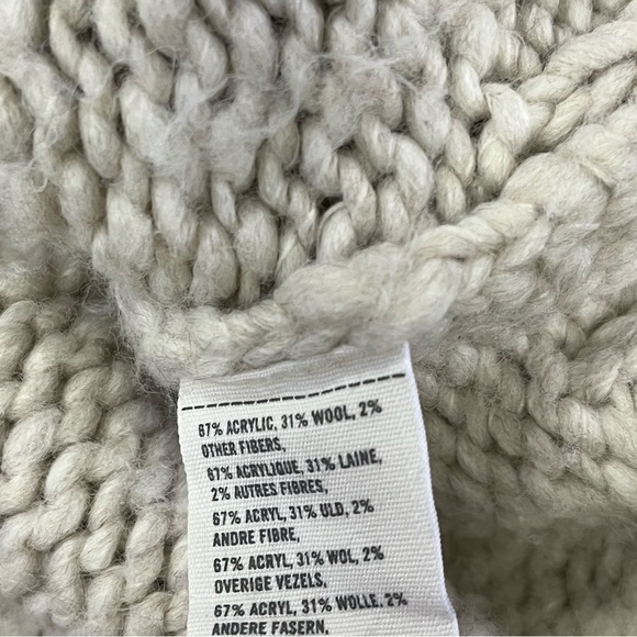 ABERCROMBIE & Fitch Chunky Knit Wool Cardigan Small Belted - Picture 10 of 10